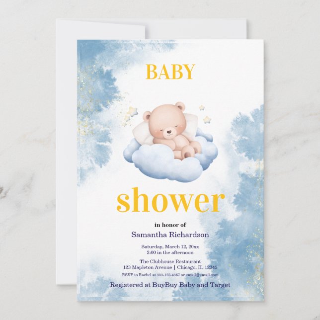 Invitation A reception for our little bear (Front)