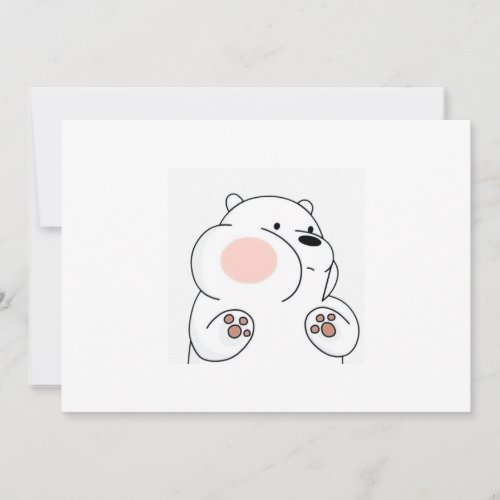 Invitation Adorable Blushing Bear