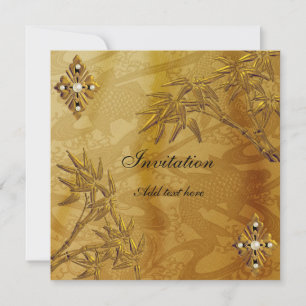 Invitation All Occasion Asian Gold