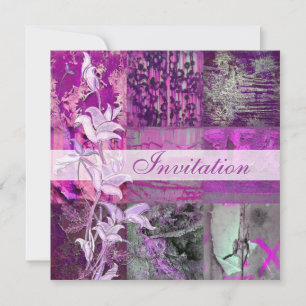 Invitation All Occasion Purple Street Patch Floral