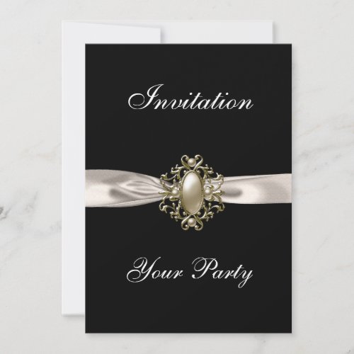 Invitation All Occasions Biege Cream Jewel Black
