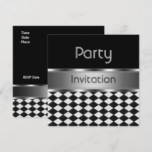 Invitation All Occasions Diamond Black White