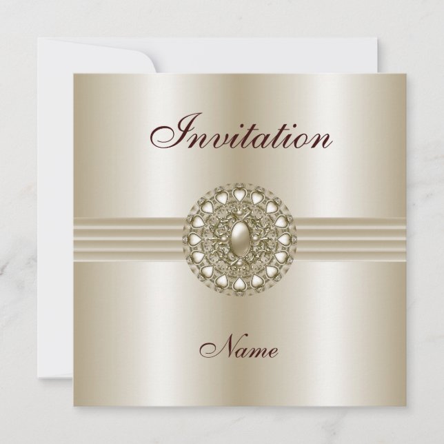 Invitation All Occasions Elegant Pearl Gem 2 (Front)