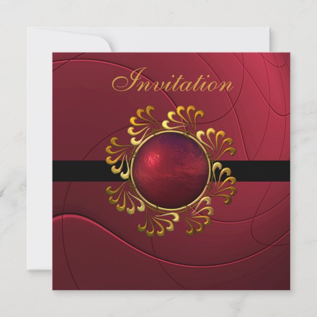 Invitation All Occasions Rich Red Print Jewel (Front)