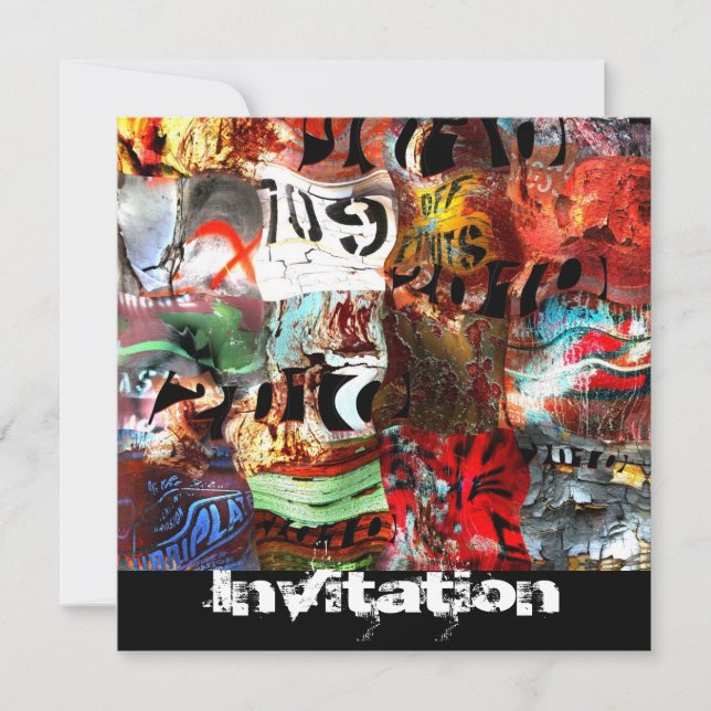 Invitation All Occasions Street Art Abstract A3 (Front)