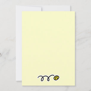 Invitation and stationery with tennis ball design