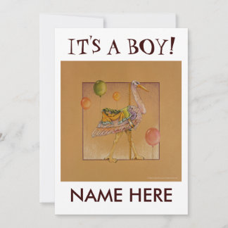Invitation - Announcement Cards - Carousel Stork