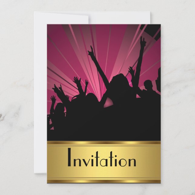 Invitation Any Party Gold and Party (Front)