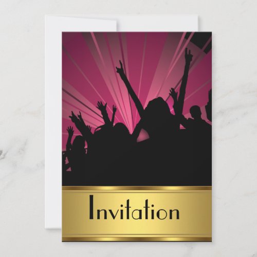 Invitation Any Party Gold and Party