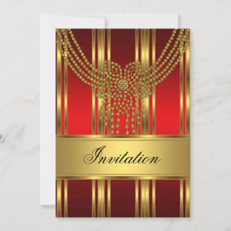 Invitation Any Party Gold and Red
