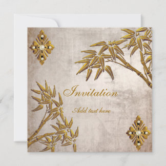 Invitation Asian Gold Old Paper
