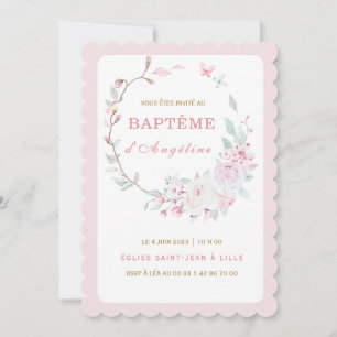 Invitation au baptême de notre fille