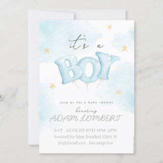 Invitation baby shower boy