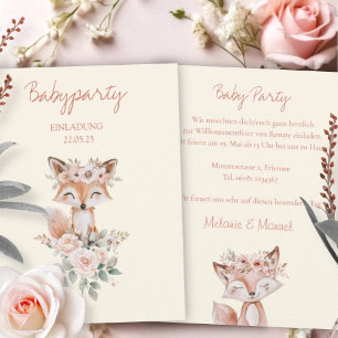 INVITATION Baby Shower Fox and Flowers for Girls