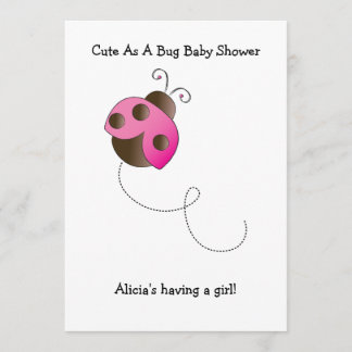 Invitation Baby Shower Lady Bug Girl