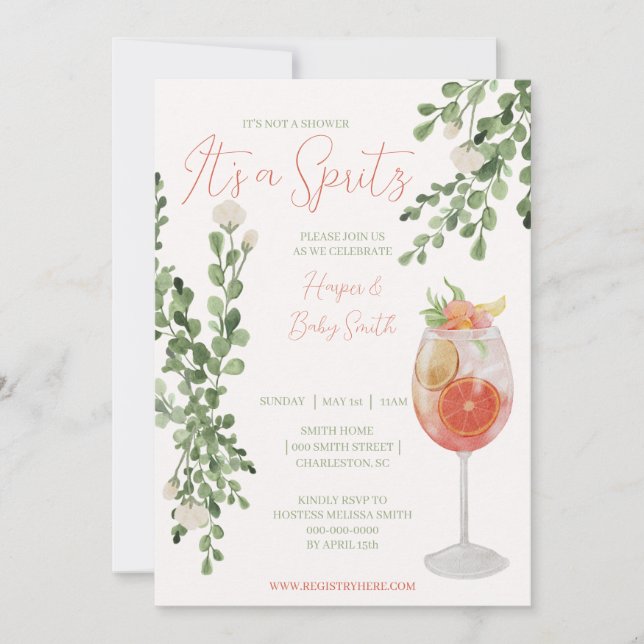 Invitation Baby Shower/Sprinkle/Spritz (Front)