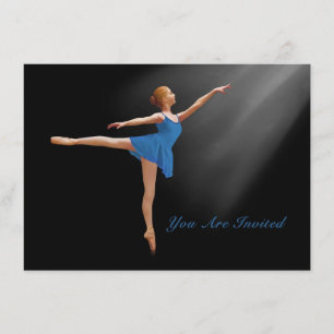 Invitation, Ballerina in Arabesque, Customizable Invitation