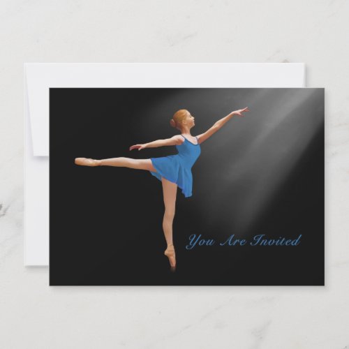 Invitation, Ballerina in Arabesque, Customizable