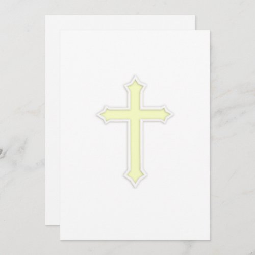 Invitation Baptism Embossed Cross Yellow