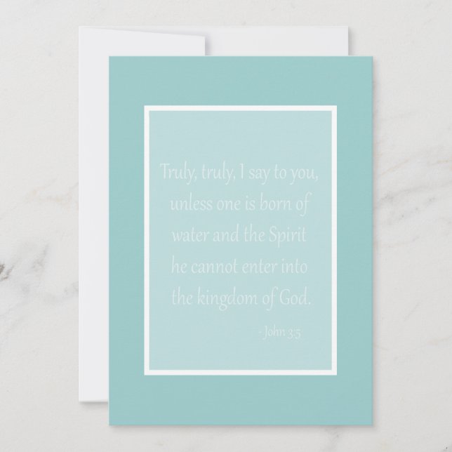 Invitation Baptism John 3:5 Any Color (Front)