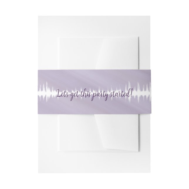 Invitation Belly Band Purple Sound Waves (Front Example)