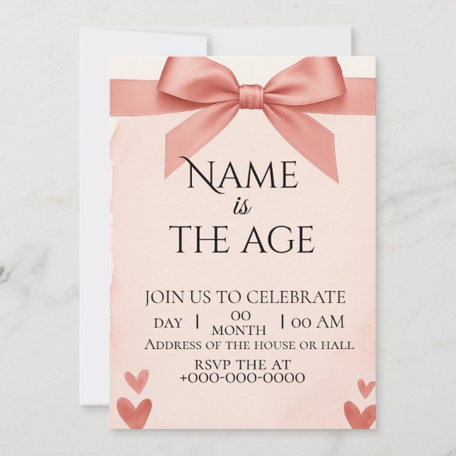 Invitation birthday  (Front)