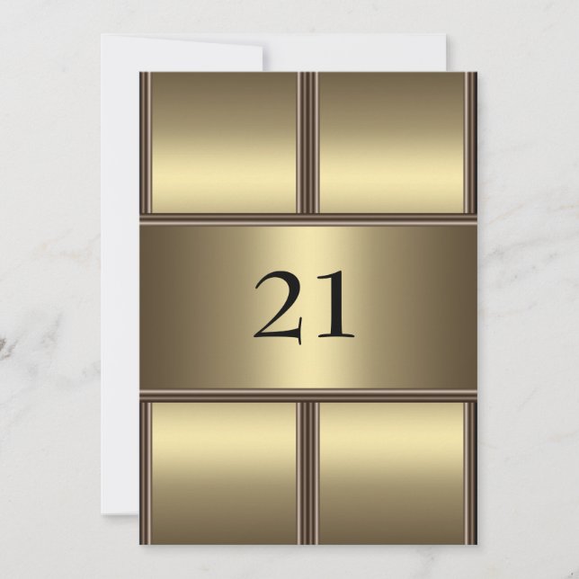 Invitation Birthday Gold Glamour (Front)