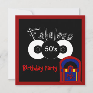 Invitation Birthday Party Fabulous 50's