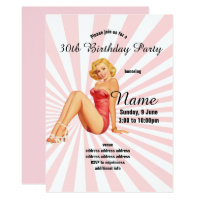 invitation,Birthday Party, vintage pinup girl Invitation