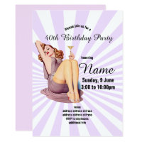 invitation, Birthday Party, vintage pinup girl Invitation