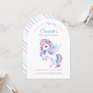 Invitation birthday party with unicorn.