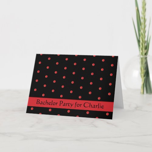 Invitation Black and Red Dots Invitation