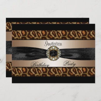 Invitation Black Beige Gold Animal Bow 2