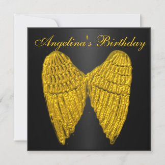 Invitation Black Gold  Wings