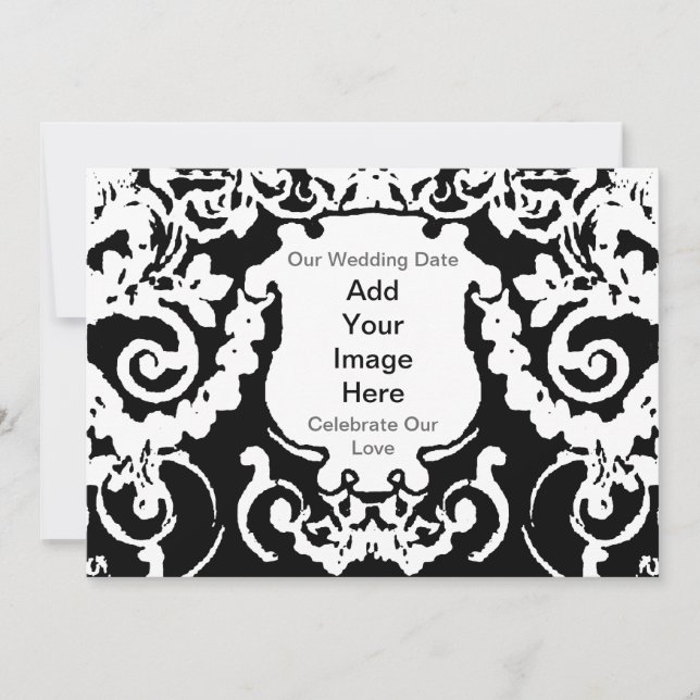 Invitation Black White Add Image The MUSEUM Zazzle (Front)