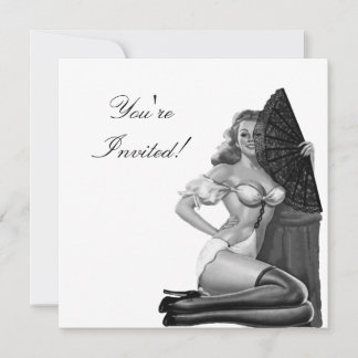 Invitation  Black & White Style Pin-Up Girl 21