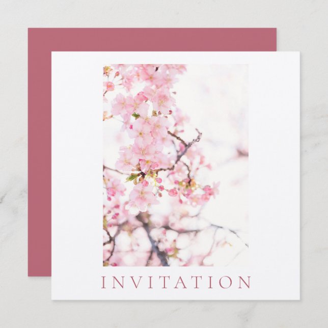 INVITATION : BRIDAL SHOWER : CHERRY BLOSSOM BRANCH (Front/Back)