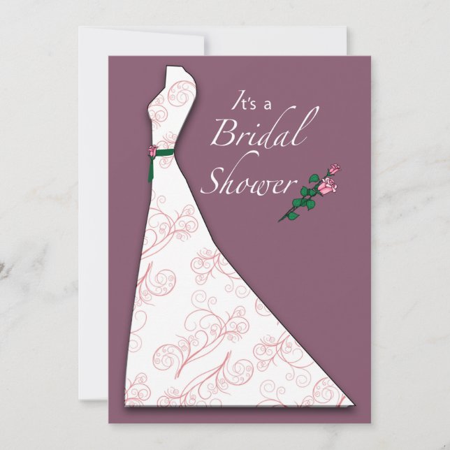 Invitation Bridal Shower Dress Silhouette Plum (Front)