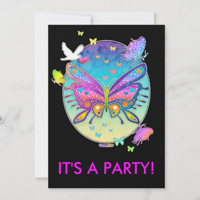 Invitation - BUTTERFLY POP ART (Front)