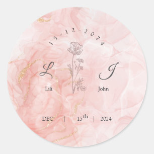 invitation card classic round sticker