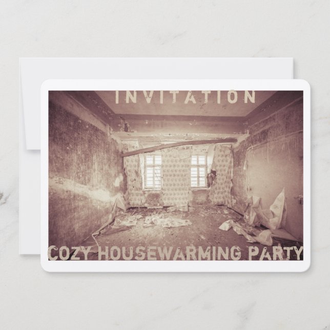 Invitation card for a cozy house-warming-party (Front)