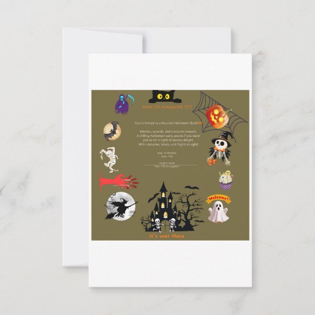 invitation card for halloueen party (Front)