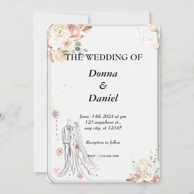 Invitation card printed on glass (Front)