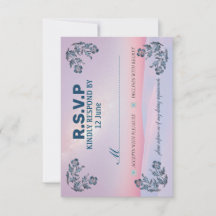 invitation card RSVP in the most beautiful colors