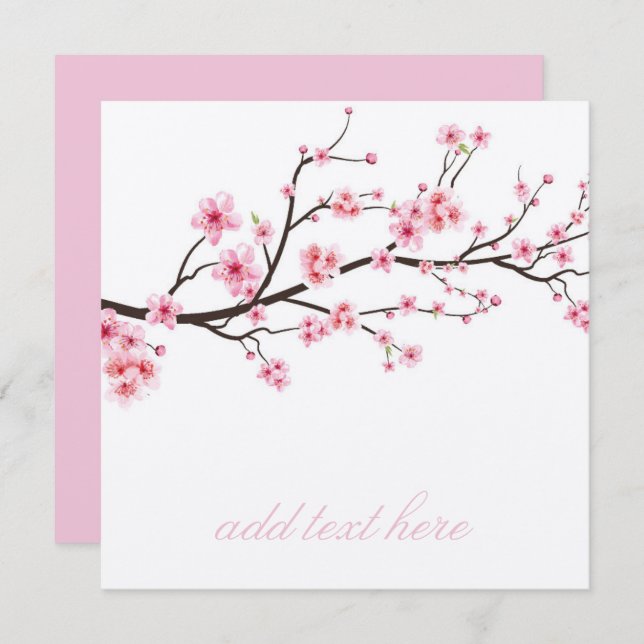 INVITATION CARD : SAKURA CHERRY BLOSSOMS (Front/Back)