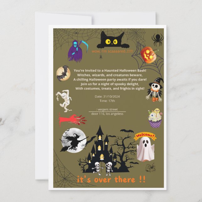 invitation card to an alooeen party  (Front)