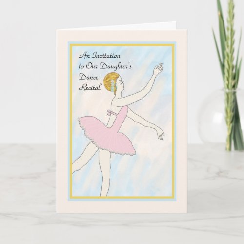 Invitation card to Daughters Dance Recital