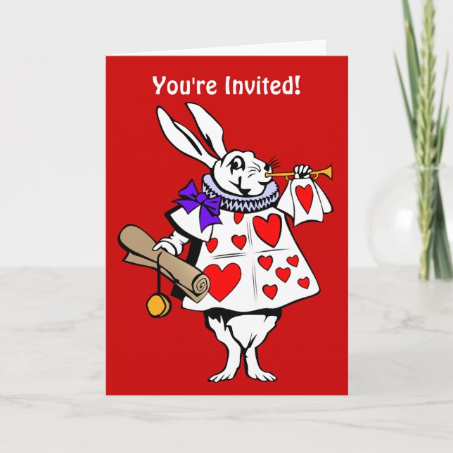 Invitation/Card: White Rabbit Alice in Wonderland Invitation (Front)