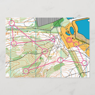 Invitation card with envelope - Orienteering map
