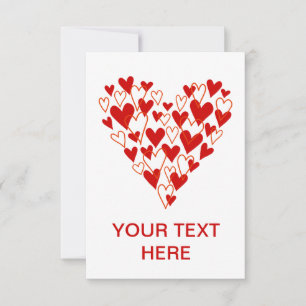 Invitation card with red scribble heart